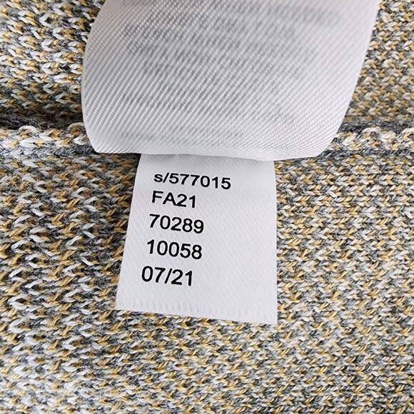 LOFT Outlet Cardigan Sweater Gray Tan Plaid Open Front Academia Preppy Size LP - Picture 10 of 11